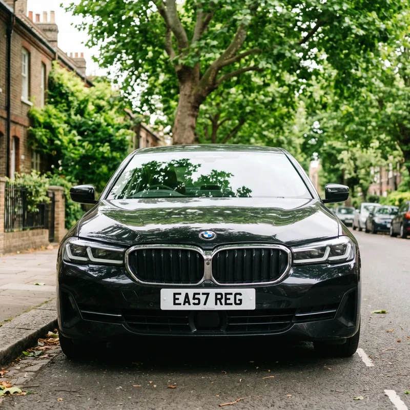 BMW with EA57 REG licence plate